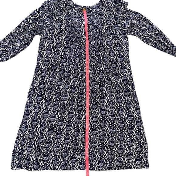 Garnet Hill Crepe Blue Patterned Dress Size Medium - Picture 7 of 11